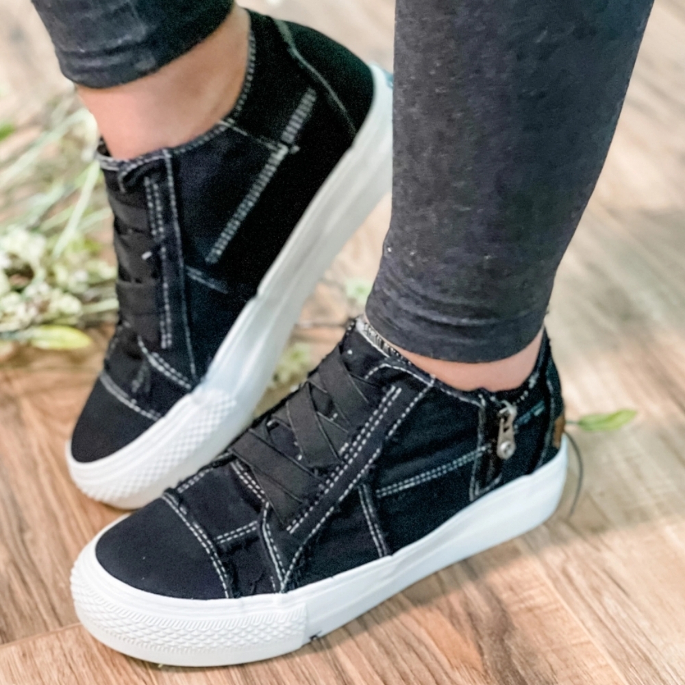 Blowfish Wedge SUPPORTIVE Black Sneakers EASY ON / OFF